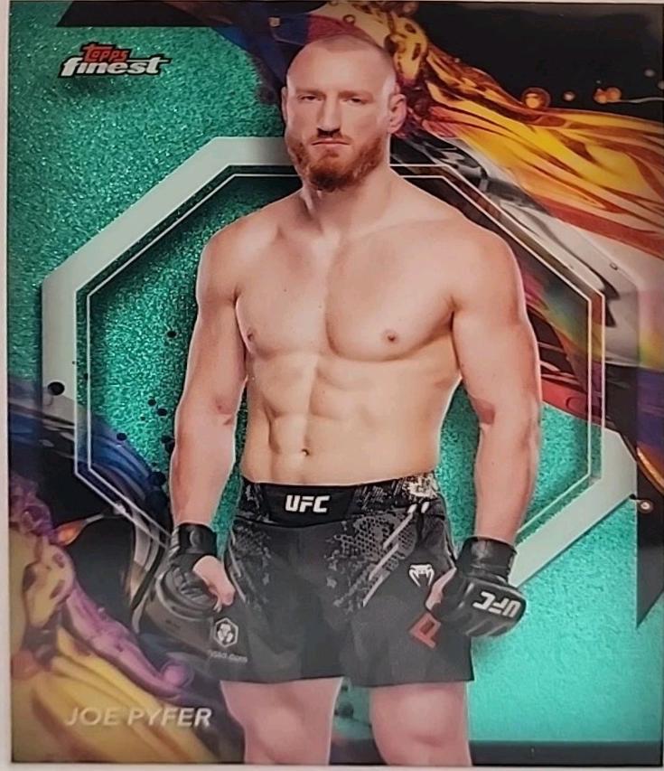 Joe Pyfer 2024 Topps Finest UFC Base Uncommon #168 Aqua Glitter Refractor