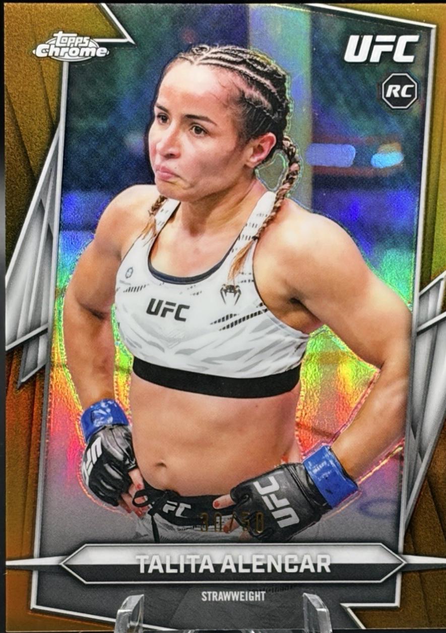 Talita Alencar 2026 Topps Chrome UFC Base #124 Gold Refractor