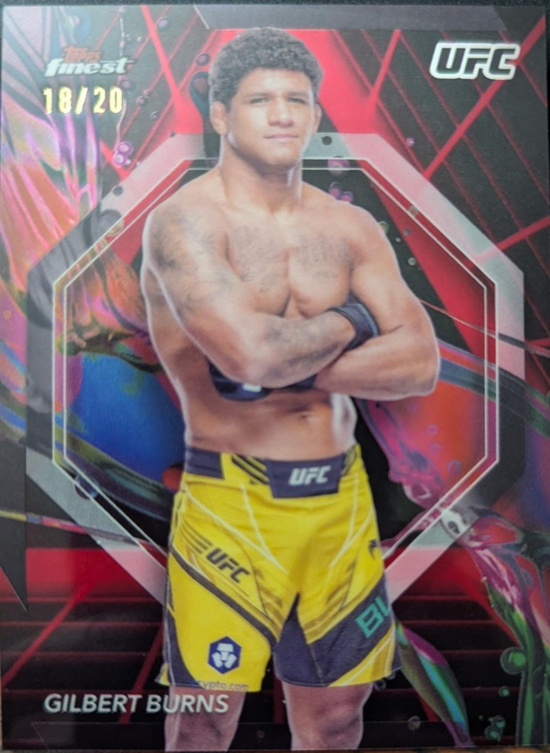 Gilbert Burns 2024 Topps Finest UFC Base Common #68 Red Black Vapor Refractor