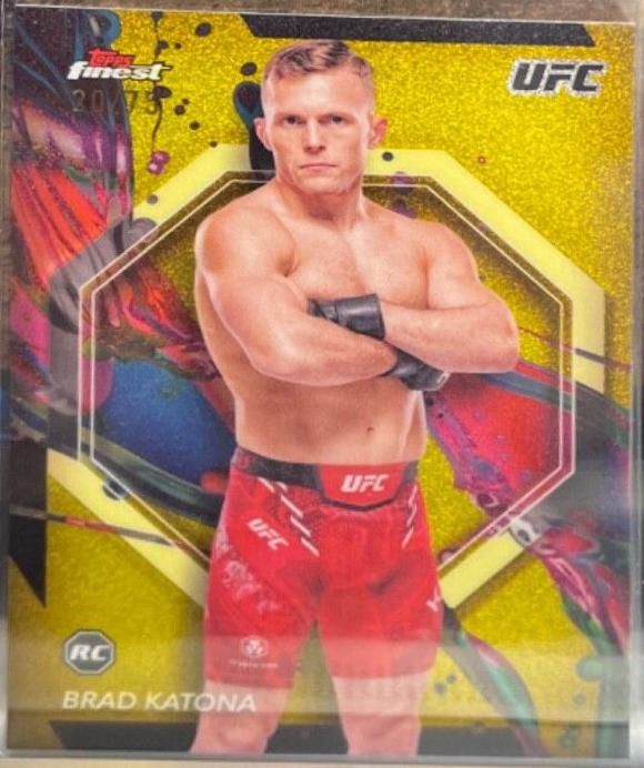 Brad Katona 2024 Topps Finest UFC Base Common #6 Yellow Glitter Refractor