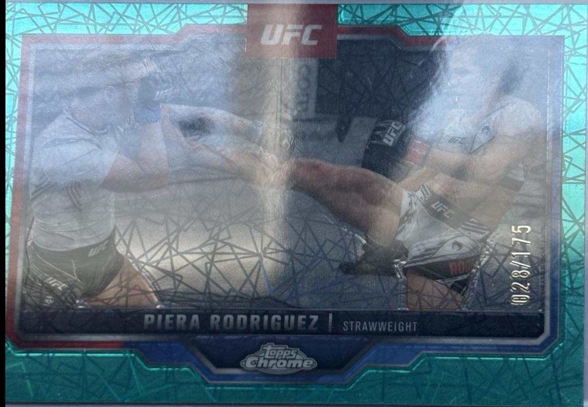 Piera Rodriguez 2025 Topps Chrome UFC Base #135 Teal Lazer Refractor