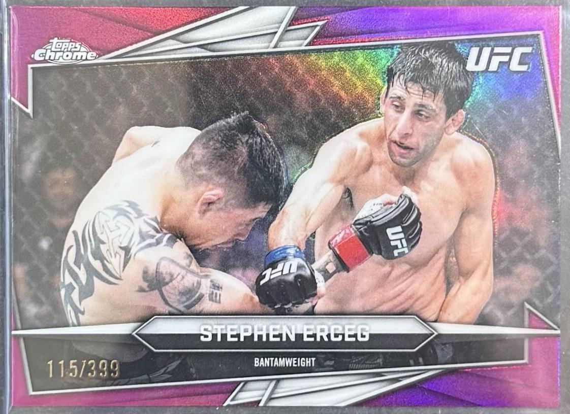 Stephen Erceg 2026 Topps Chrome UFC Base #186 Magenta Refractor