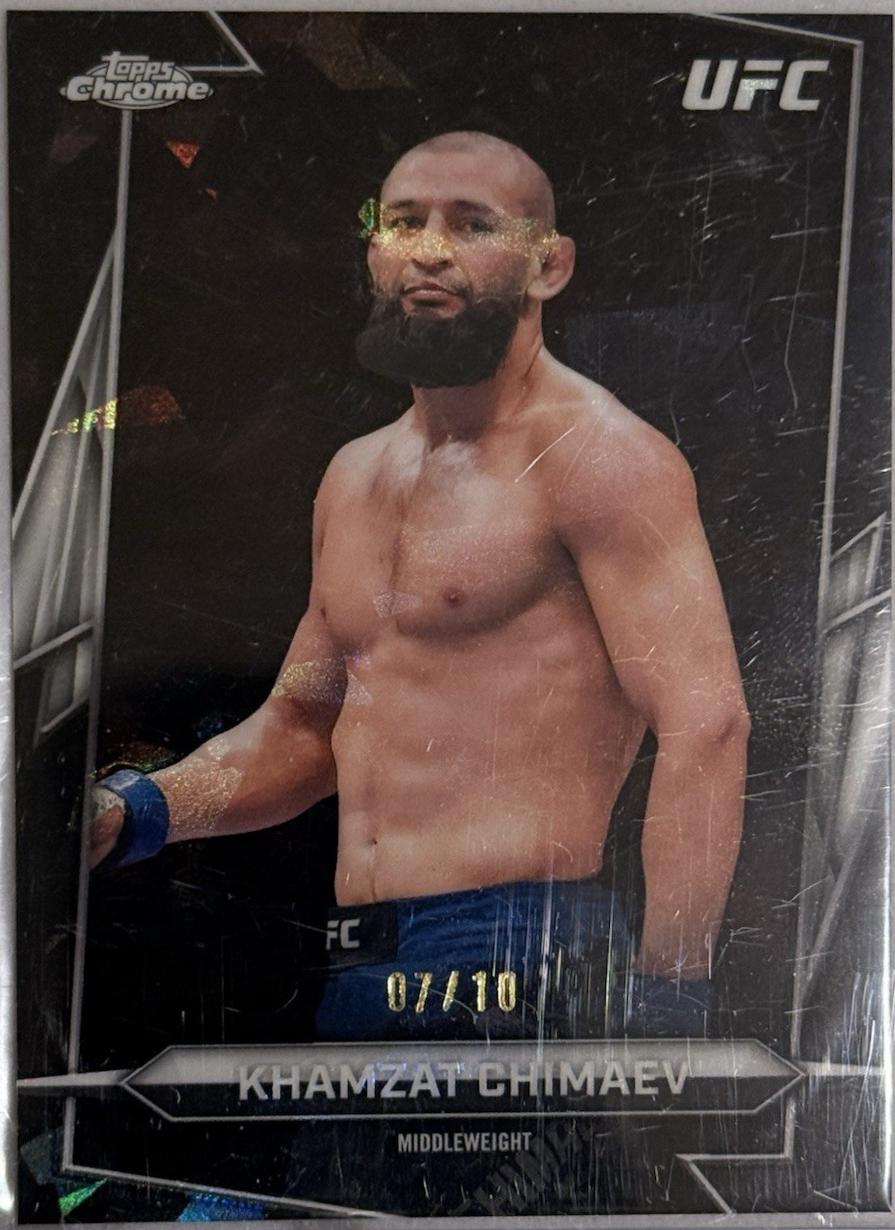 Khamzat Chimaev 2026 Topps Chrome UFC Base #125 Black Refractor