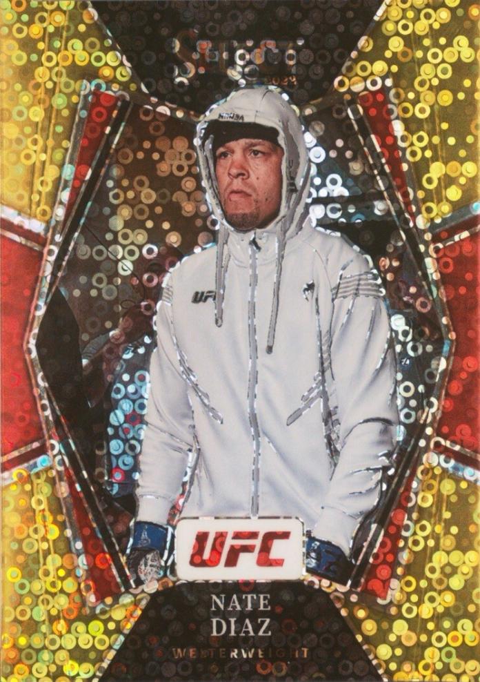 Nate Diaz 2022 Panini Select UFC Premier Level #102 Gold Disco