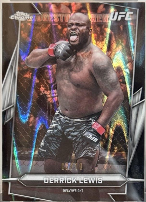 Derrick Lewis 2026 Topps Chrome UFC Base #82 Black Refractor