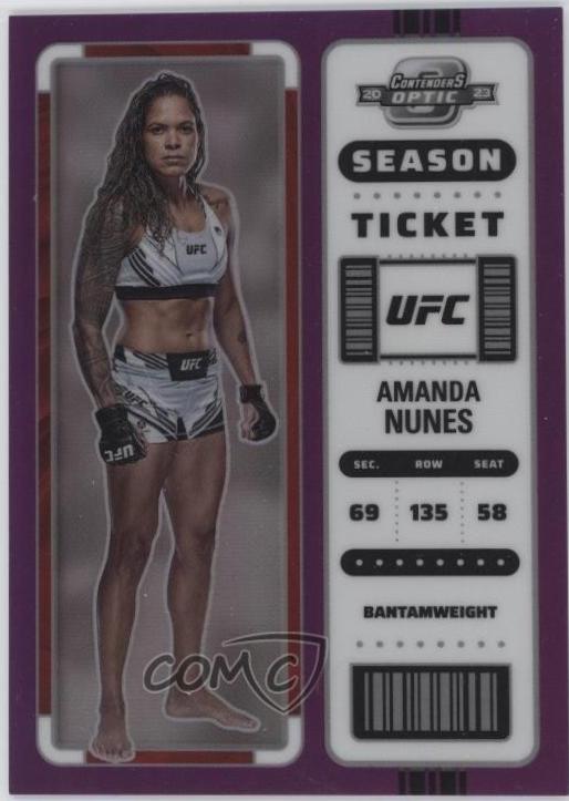 Amanda Nunes 2023 Panini Chronicles UFC Base Contenders Optic Season Ticket #363 Purple