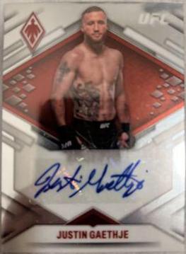 Justin Gaethje 2022 Panini Chronicles UFC Phoenix Autographs #37 Gold Vinyl