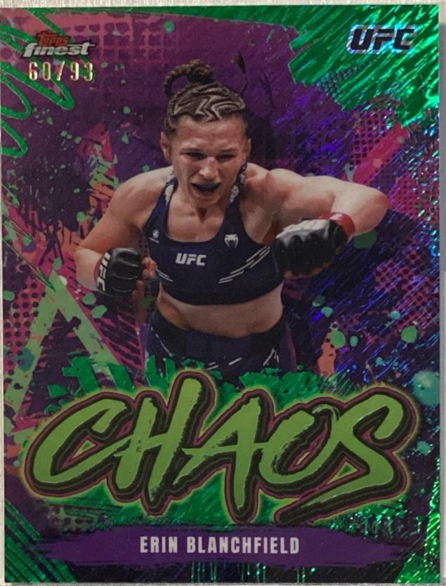 Erin Blanchfield 2024 Topps Finest UFC Chaos #CHA-15 Green Shimmer Refractor