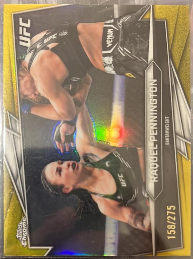 Raquel Pennington 2026 Topps Chrome UFC Base #103 Yellow Refractor