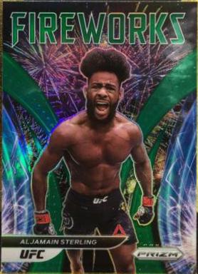 Aljamain Sterling 2022 Panini Prizm UFC Fireworks #15 Green