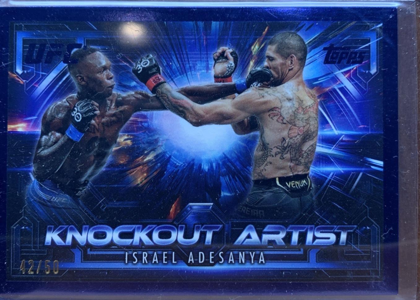 Israel Adesanya 2025 Topps Knockout UFC Knockout Artists #KA-5 Blue