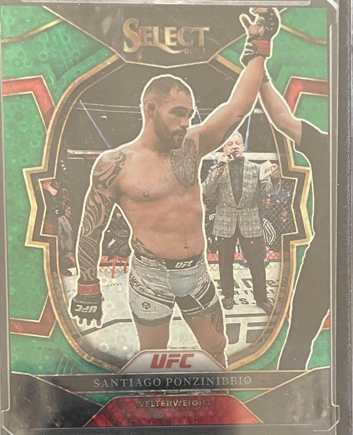 Santiago Ponzinibbio 2023 Panini Select UFC Concourse #13 Green Disco