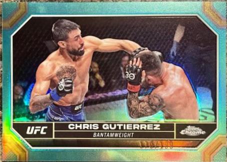 Chris Gutierrez 2024 Topps Chrome UFC Base #44 Aqua Refractor