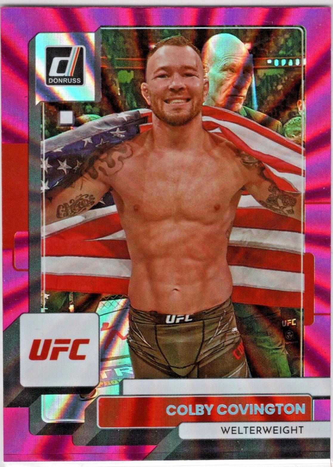 Colby Covington 2023 Panini Donruss UFC Base #10 Pink Laser