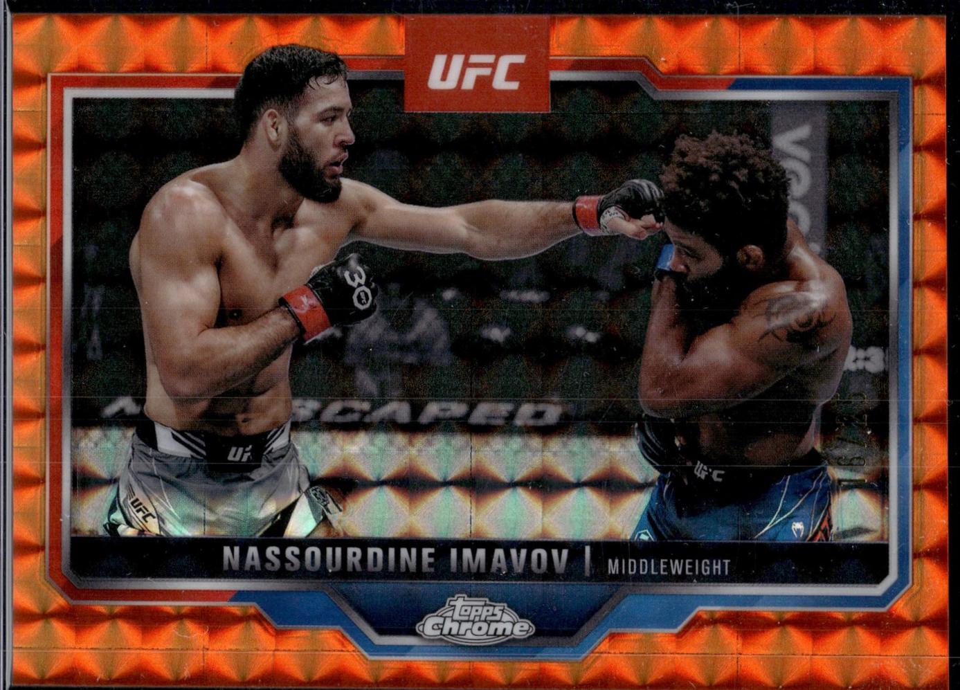 Nassourdine Imavov 2025 Topps Chrome UFC Base #155 Orange Geometric Refractor