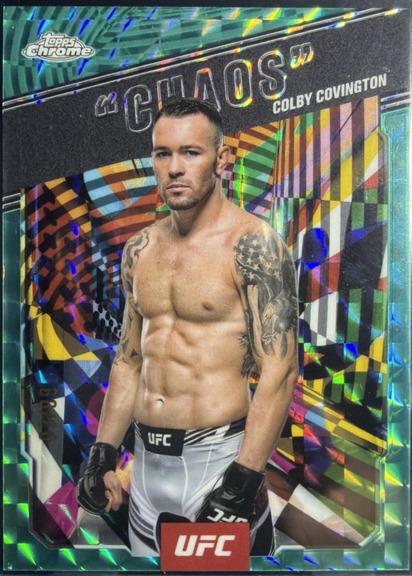 Colby Covington 2025 Topps Chrome UFC AKA #AKA-7 Geometric Purple Refractor