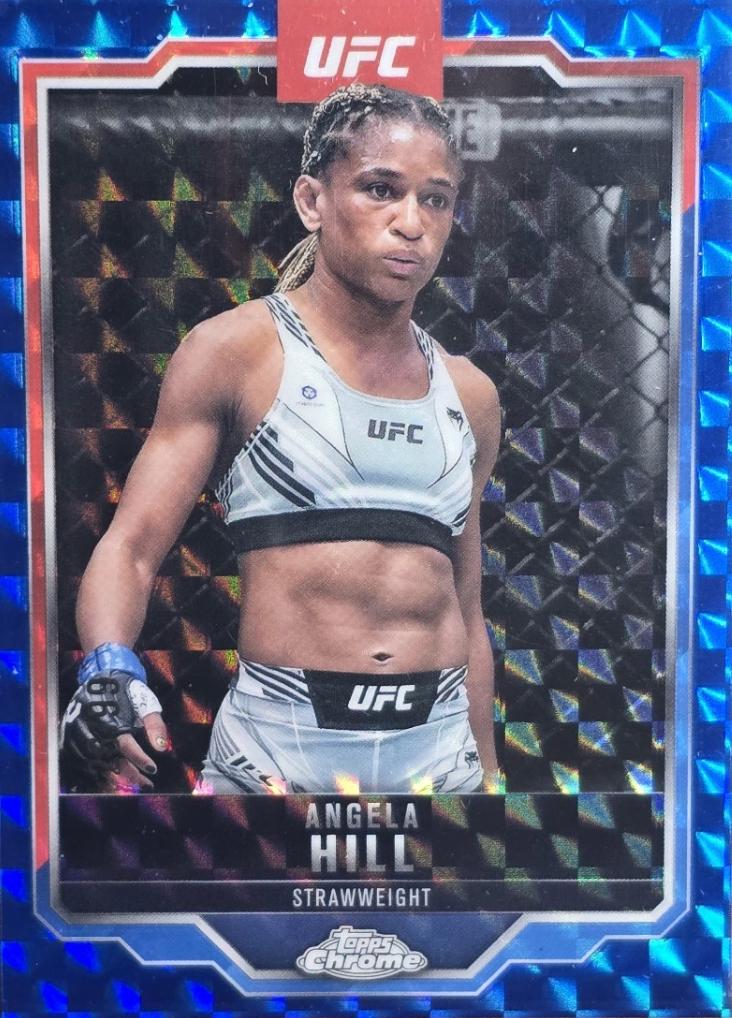 Angela Hill 2025 Topps Chrome UFC Base #124 Blue Geometric Refractor