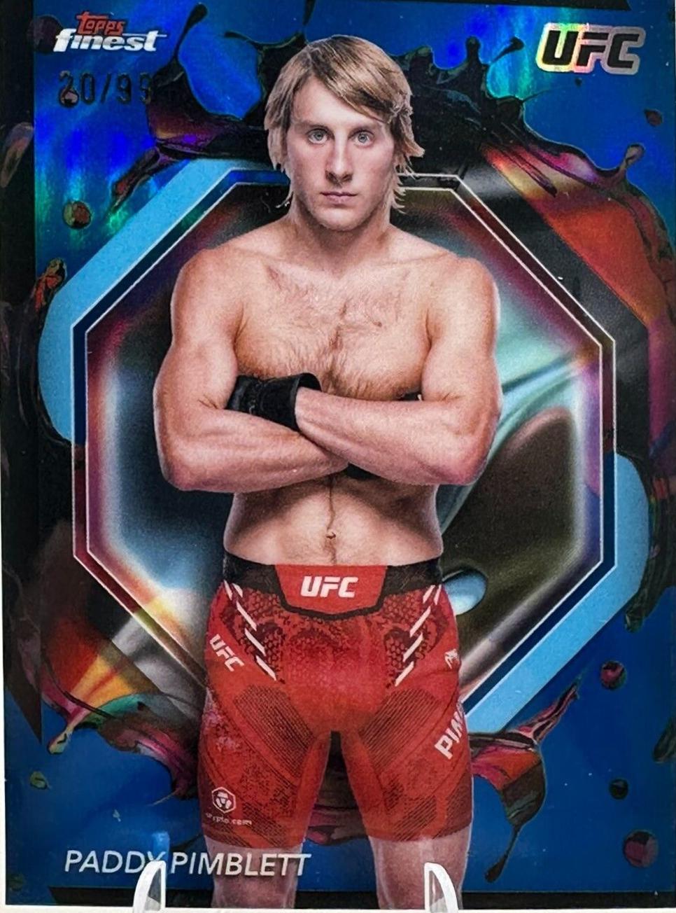 Paddy Pimblett 2024 Topps Finest UFC Base Rare #277 Blue Refractor