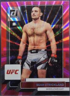 Sean Strickland 2023 Panini Donruss UFC Base #69 Pink Laser