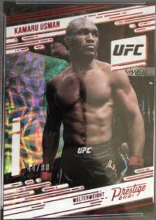 Kamaru Usman 2021 Panini Chronicles UFC Base XR #188 Asia Red