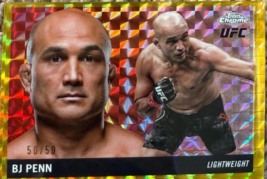 BJ Penn 2025 Topps Chrome UFC 1955 Topps #55T-4 Geometric Gold Refractor