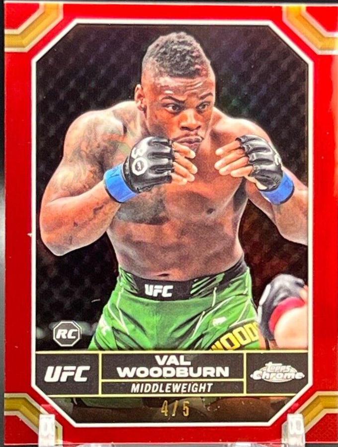 Val Woodburn 2024 Topps Chrome UFC Base #193 Red Refractor