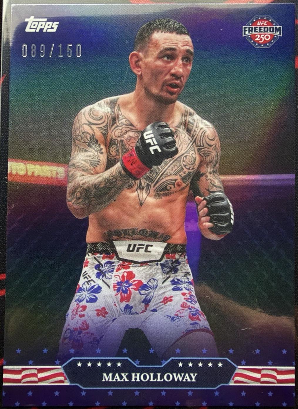 Max Holloway 2026 Topps UFC Freedom 250 Base #8 Blue