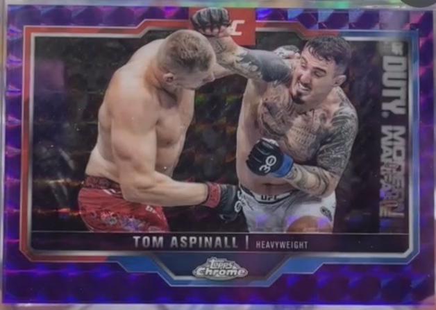 Tom Aspinall 2025 Topps Chrome UFC Base #146 Purple Geometric Refractor