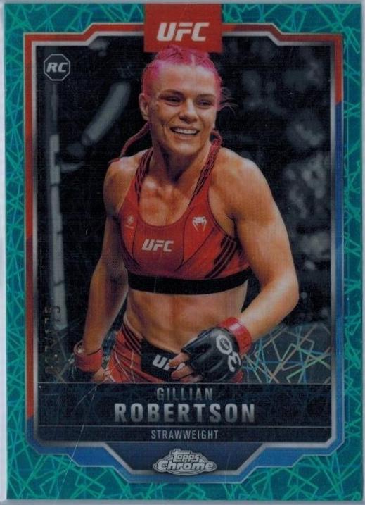 Gillian Robertson 2025 Topps Chrome UFC Base #158 Teal Lazer Refractor