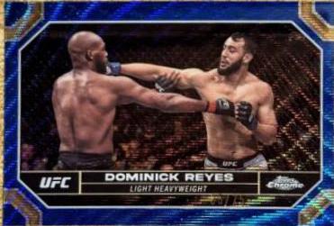 Dominick Reyes 2024 Topps Chrome UFC Base #61 Blue Wave Refractor