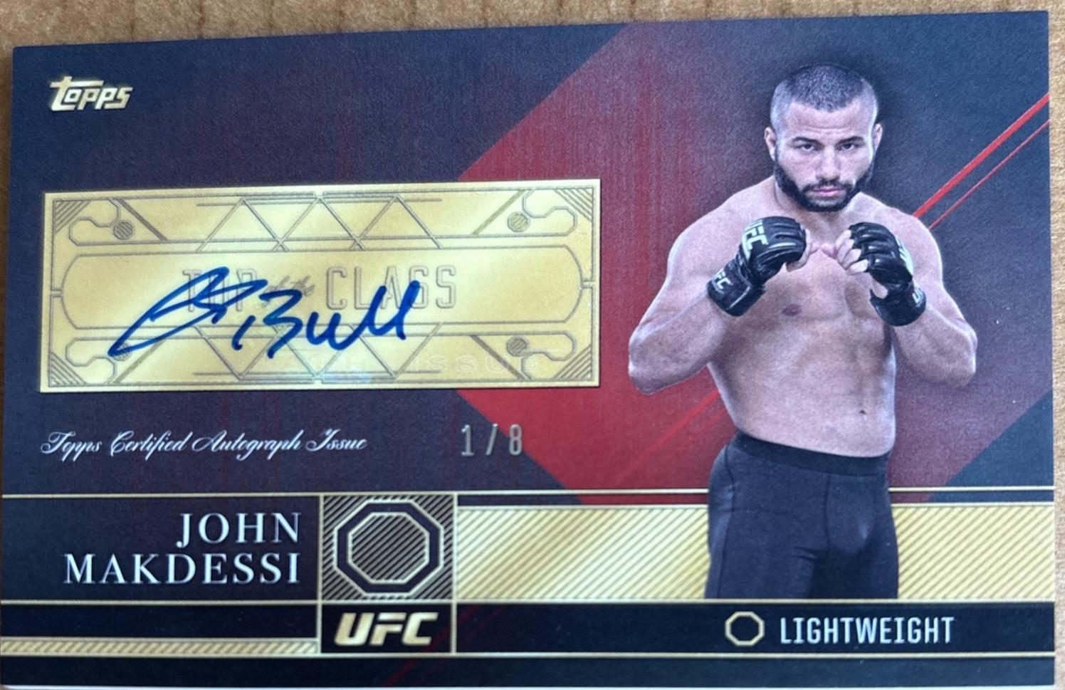 John Makdessi 2016 Topps UFC Top of the Class Top of the Class Autographs #TCA-JMA Red