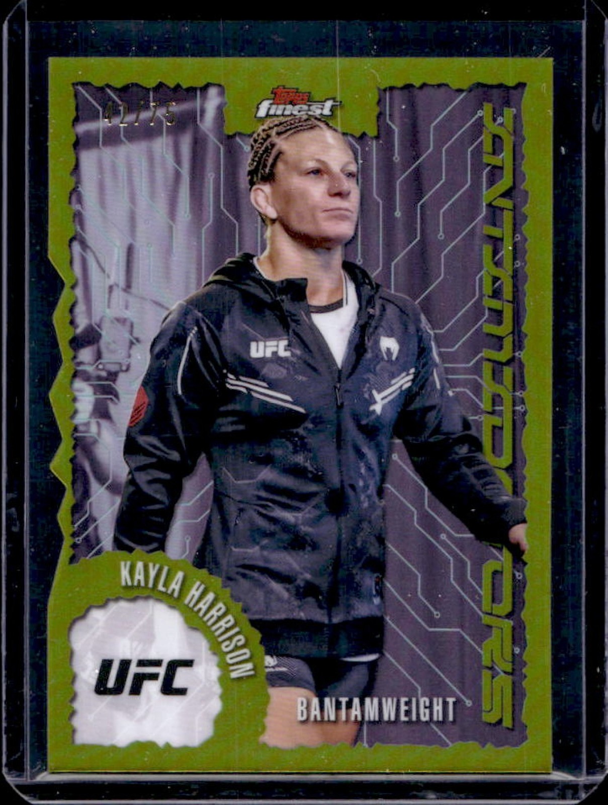 Kayla Harrison 2025 Topps Finest UFC Intimidators #IT-5 Die-Cut Refractor