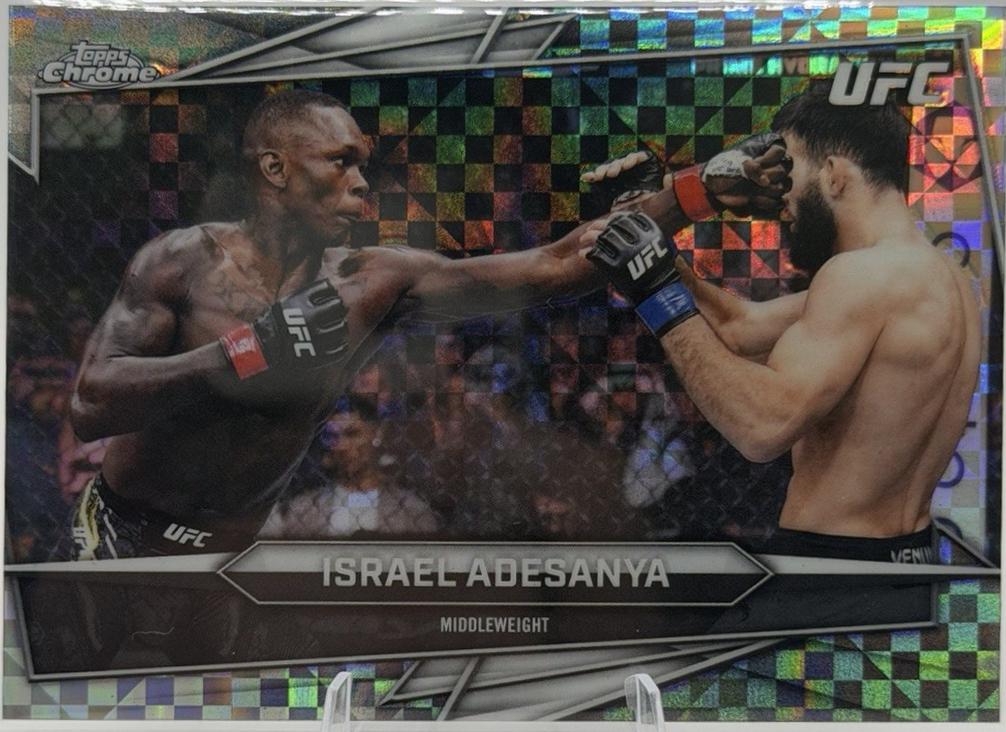 Israel Adesanya 2026 Topps Chrome UFC Base #197 X-fractor
