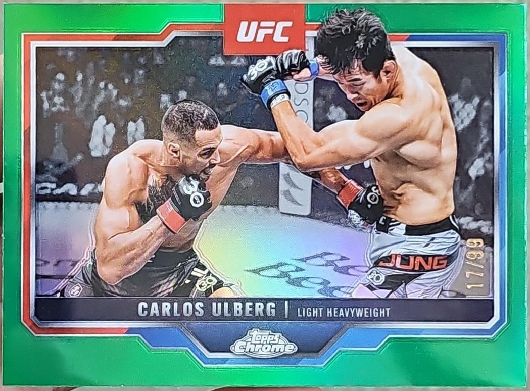 Carlos Ulberg 2025 Topps Chrome UFC Base #198 Green Refractor