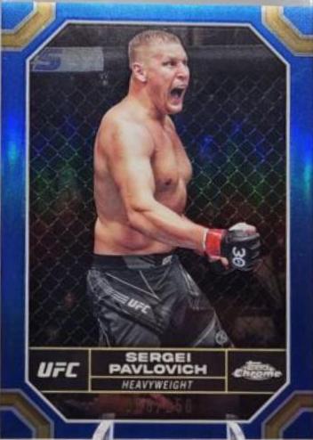 Sergei Pavlovich 2024 Topps Chrome UFC Base #175 Blue Refractor