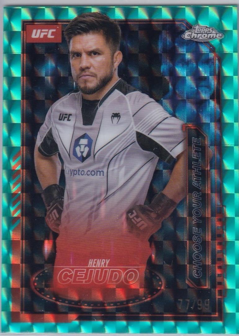 Henry Cejudo 2025 Topps Chrome UFC Mission Control #MCL-11 Green Refractor