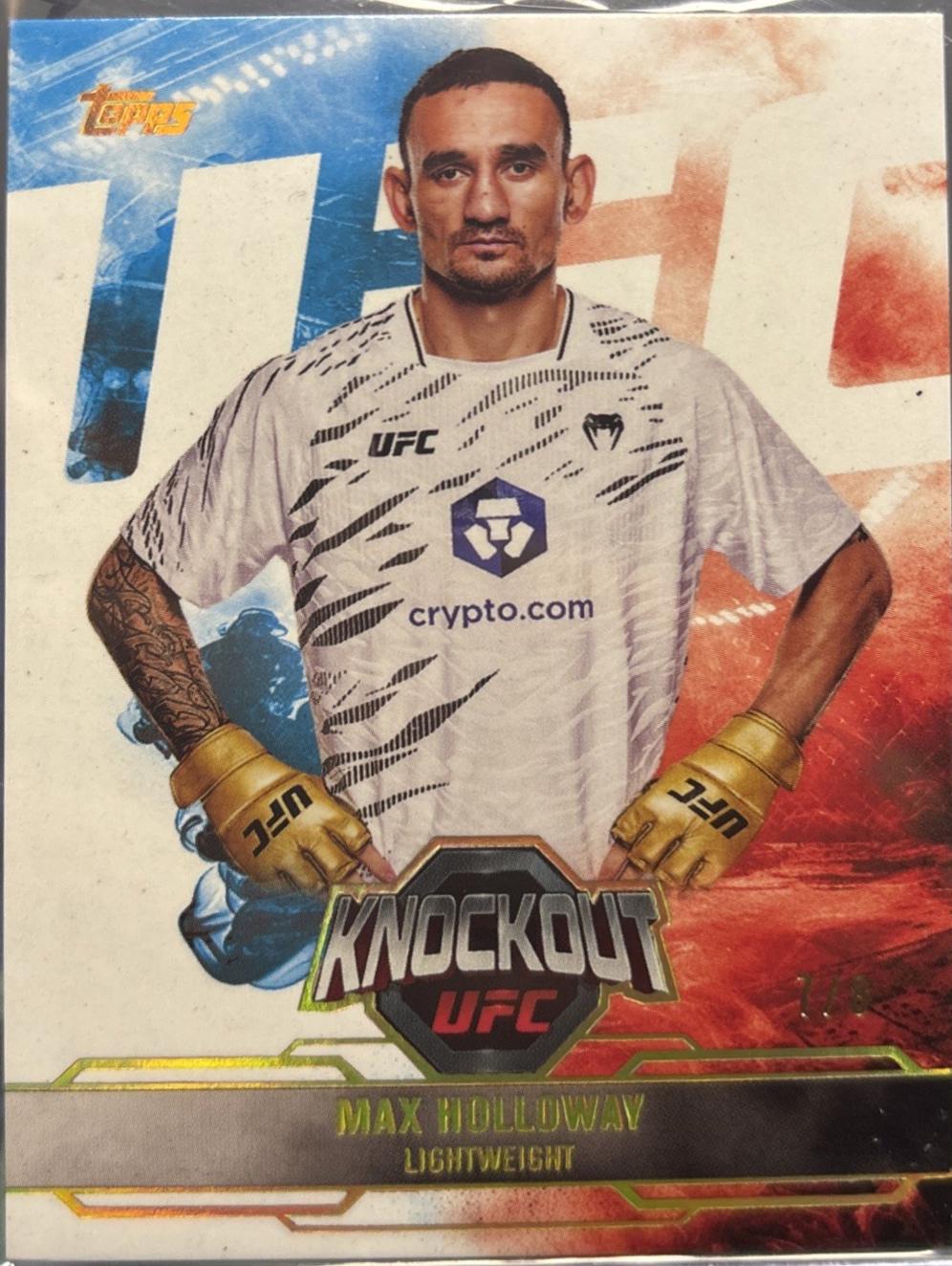 Max Holloway 2025 Topps Knockout UFC Base #56 Holo Gold