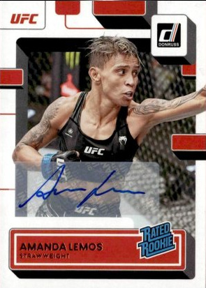 Amanda Lemos 2023 Panini Donruss UFC Rated Rookies Signatures #219 Gold Laser