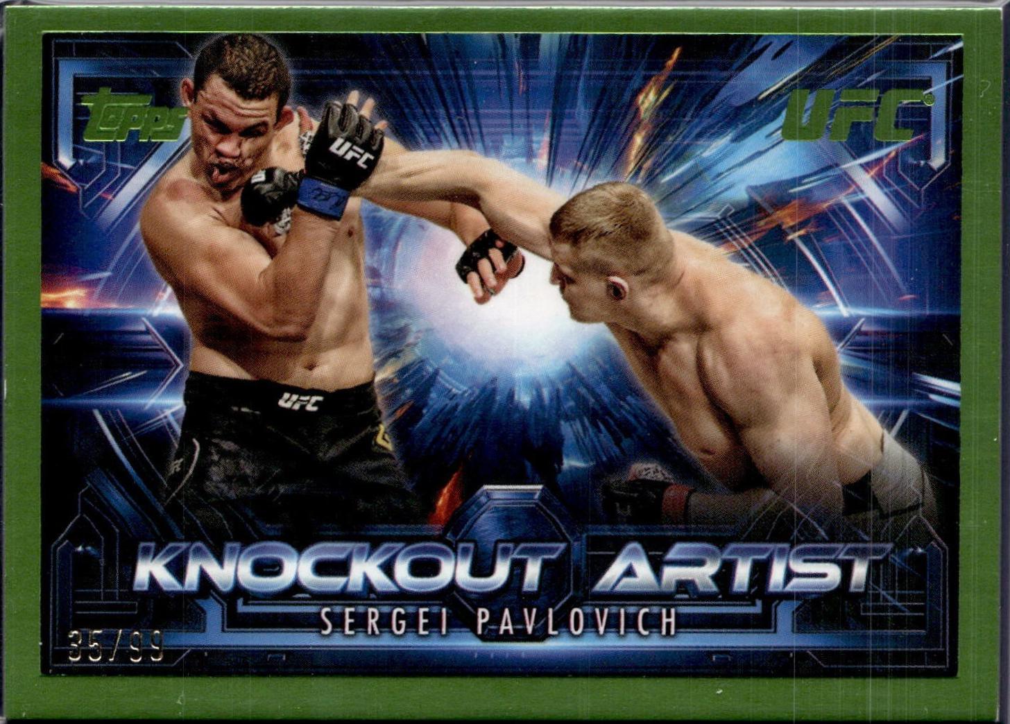 Sergei Pavlovich 2025 Topps Knockout UFC Knockout Artists #KA-1 Lime Green