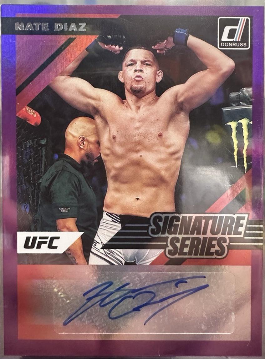 Nate Diaz 2022 Panini Donruss UFC Signature Series #17 Purple