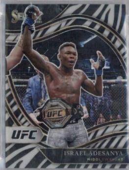 Israel Adesanya 2021 Panini Select UFC Octagonside #233 Zebra