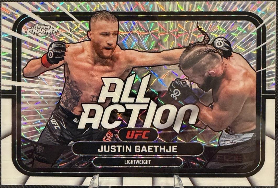 Justin Gaethje 2026 Topps Chrome UFC All-Action #AA-28 Geometric Refractor