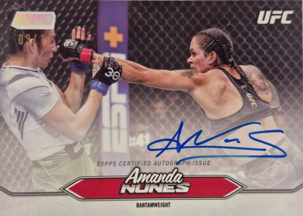 Amanda Nunes 2025 Topps Stadium Club UFC Base Autographs #BCA-ANS Gold Rainbow