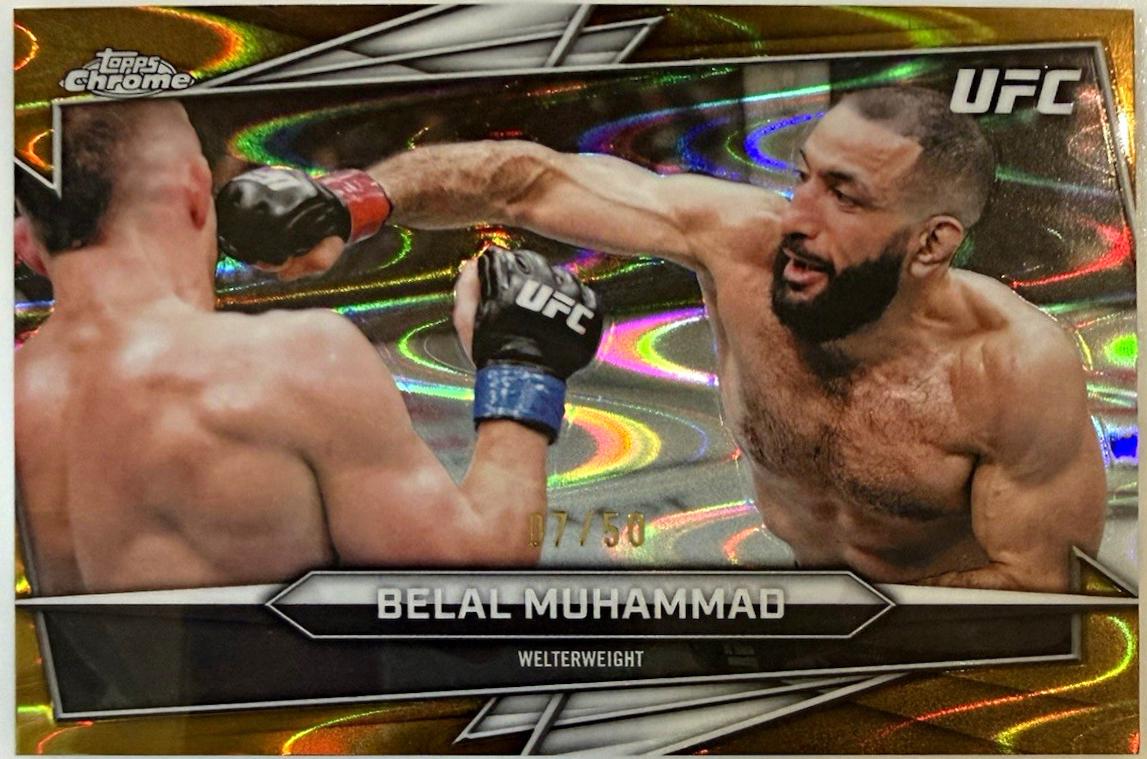 Belal Muhammad 2026 Topps Chrome UFC Base #101 Gold Refractor