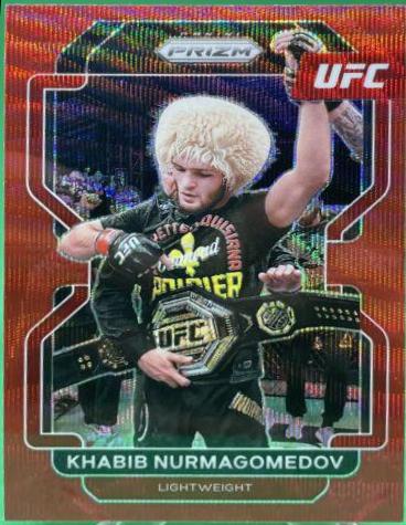 Khabib Nurmagomedov 2022 Panini Prizm UFC Base #196 Ruby Wave