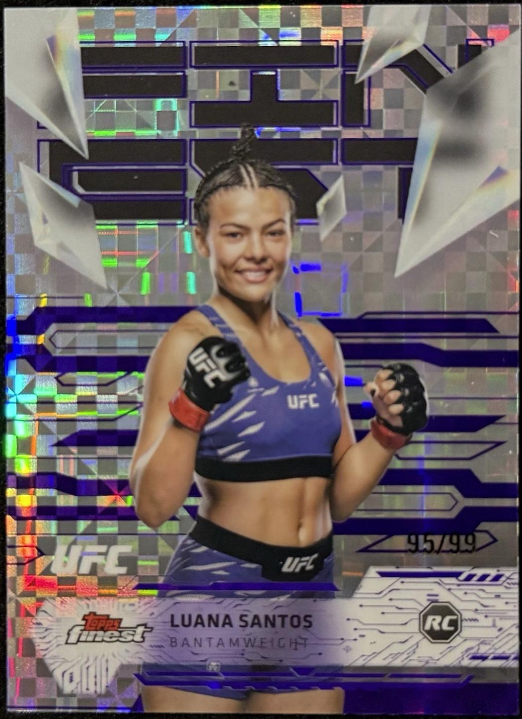 Luana Santos 2025 Topps Finest UFC Base Uncommon #132 Purple Checkerboard Refractor