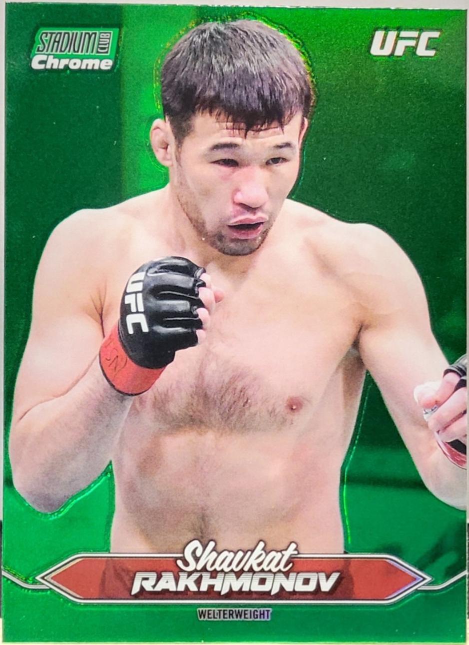 Shavkat Rakhmonov 2025 Topps Stadium Club UFC Base Chrome #C-117 Green Refractor