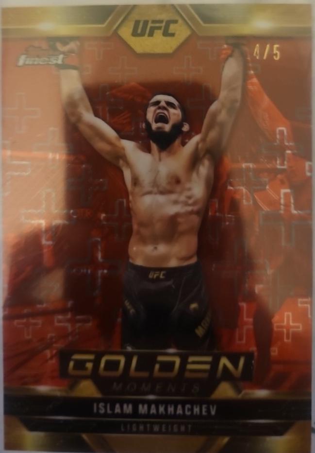 Islam Makhachev 2025 Topps Finest UFC Golden Moments #GM-12 Red Refractor