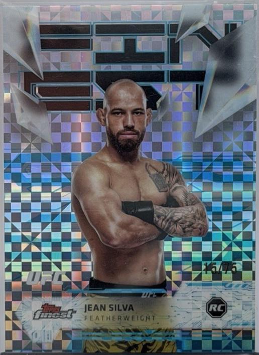 Jean Silva 2025 Topps Finest UFC Base Uncommon #200 Blue Checkerboard Refractor