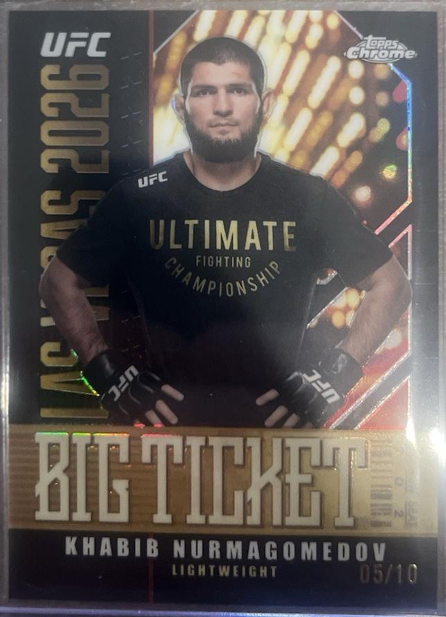 Khabib Nurmagomedov 2026 Topps Chrome UFC Big Ticket #BT-23 Red